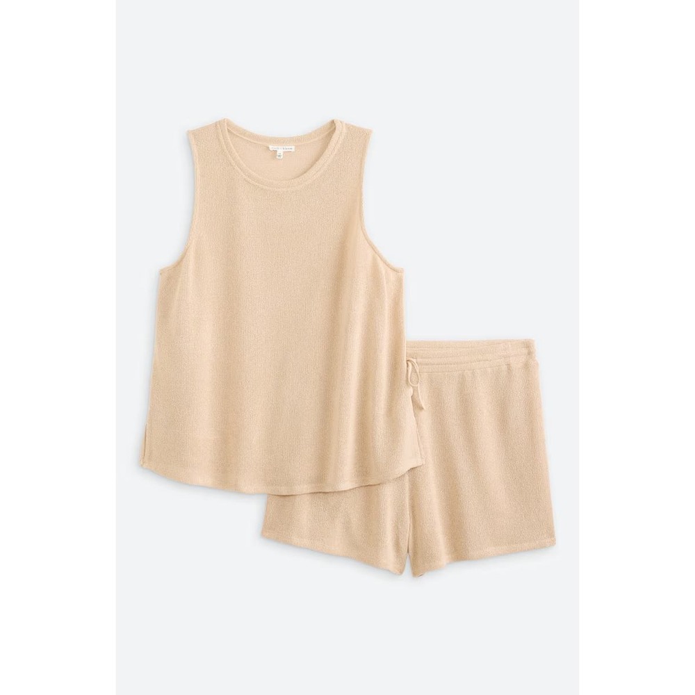 Cloth & Bloom Sweater Knit Tank + Short Set Tan Large New With Tags Stitch Fix